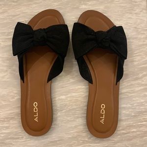 Aldo Black Bow Sandals